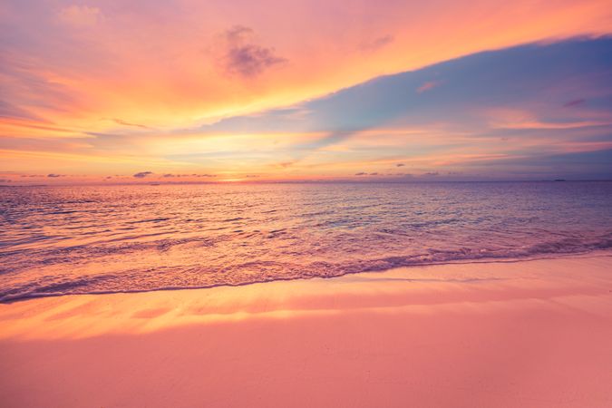 Colorful sunset from the beach