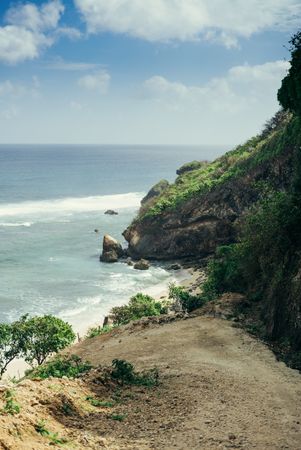 Lush cliffs on the coast of Bali