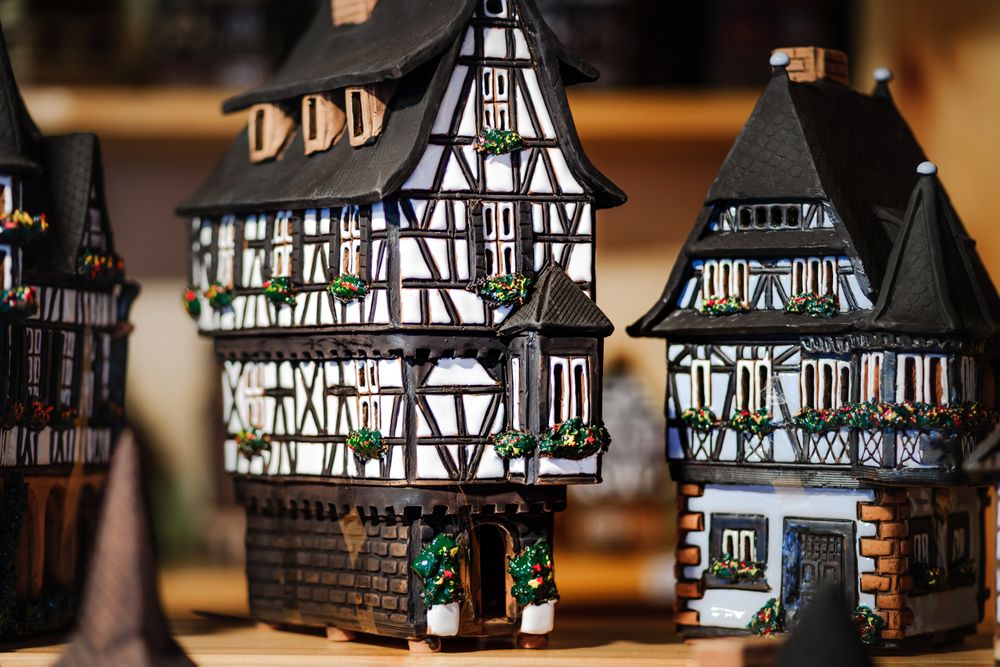 Model Christmas village for sale in market