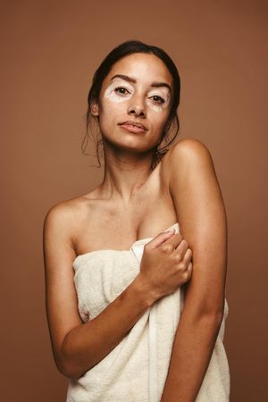 Healthy woman with skin pigmentation condition
