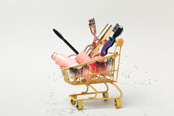 False eyelashes, concept of different makeup accessories