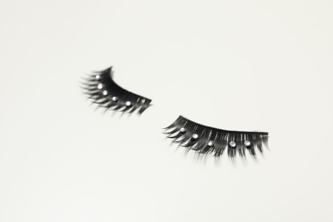 concept of cosmetology tools and beauty treatment, false eyelashes
