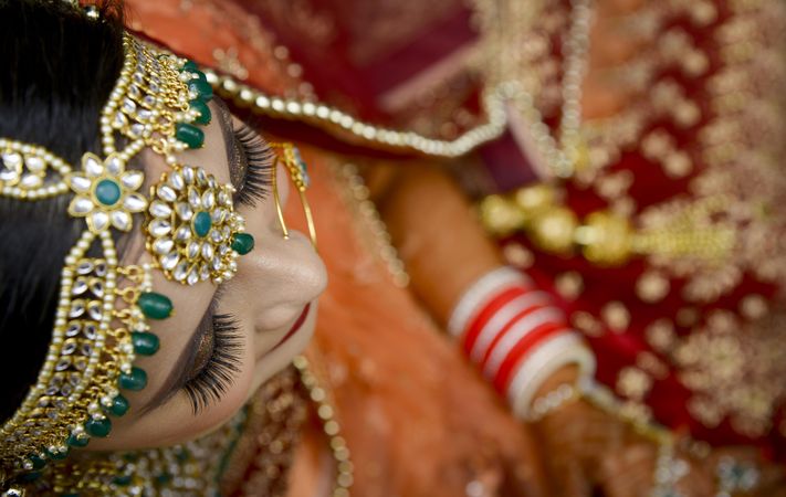 Top view of Indian bride