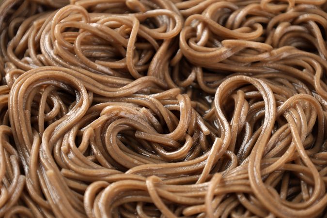 Cooked  Japanese Soba Noodles.