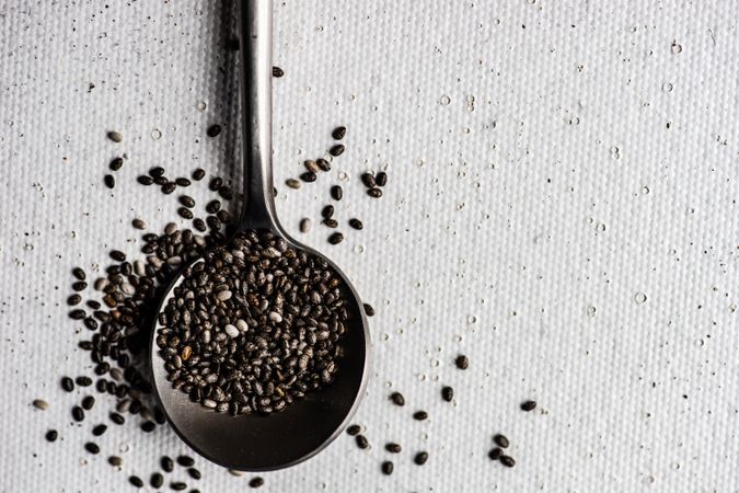 Spoon with chia seeds