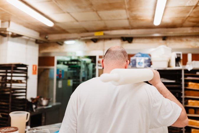 Anonymous baker with rolling pin