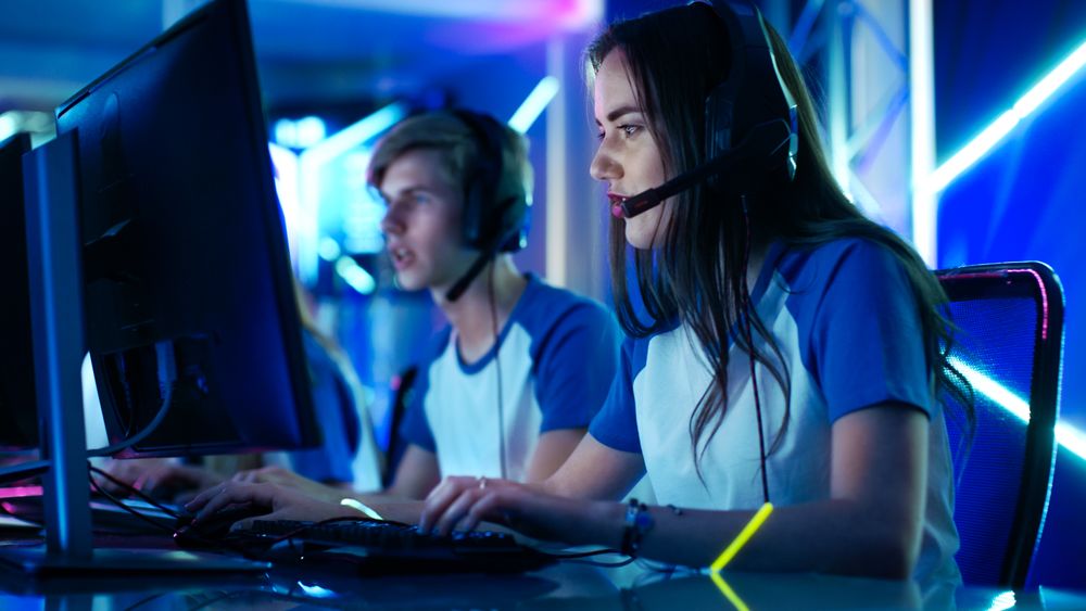 Professional Gamer and Her Team Participate in eSport Cyber Games Tournament.