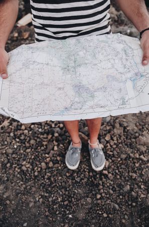 Man holding paper map