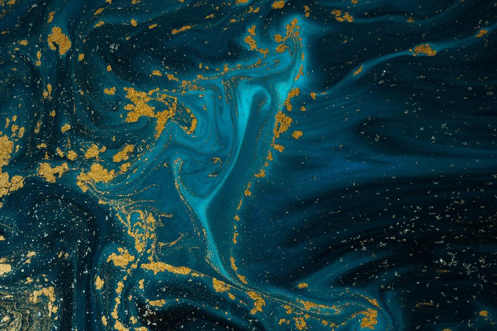 Blue and gold marble texture