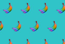 Pattern of rainbow bananas