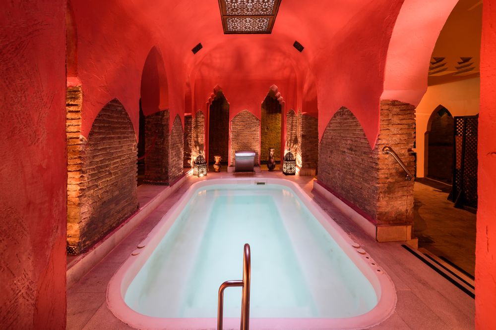 Pool in atmospheric bath house