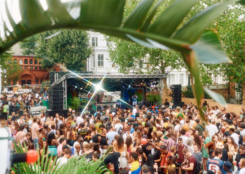 London, England, United Kingdom - August 28, 2022: Crowd in front of stage at carnival