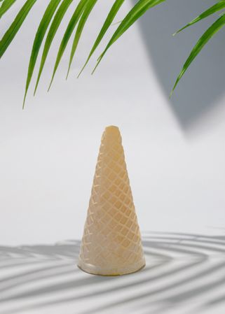 Waffle cone with palm tree and shadow