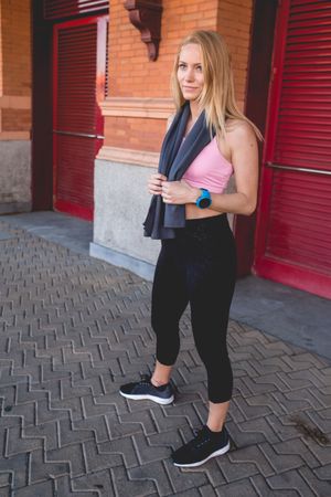 Woman resting from running