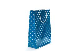 Color paper bag isolated on blank background