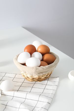 Concept of fresh and natural farm product - eggs