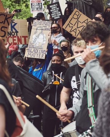 London, England, United Kingdom - June 6th, 2020: Group of people at BLM protest