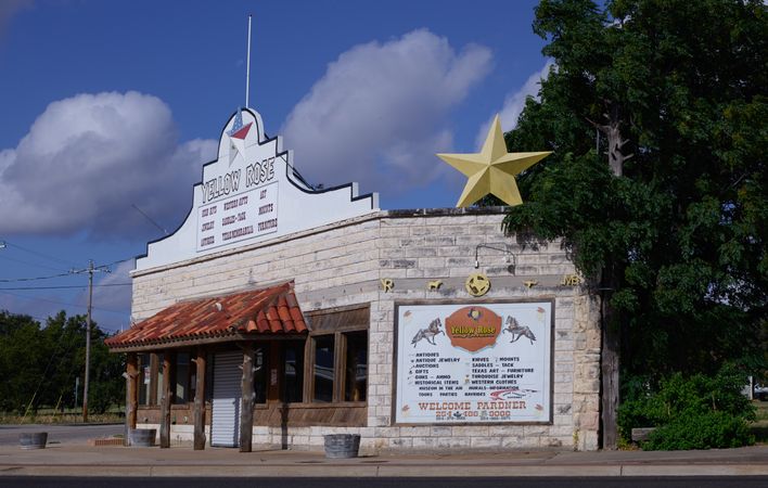 The Yellow Rose, western gear and antiques store, Crawford, Texas