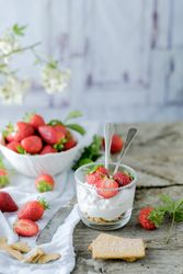 Dessert of ripe strawberries
