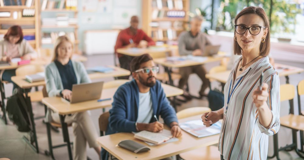 Grown Up Men and Women Getting Self-Improvement Course in College.