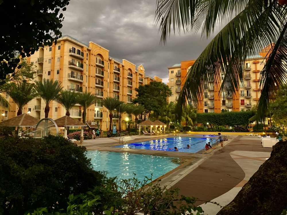 Swimming pool urban buildings