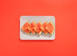 Watermelon on colorful background