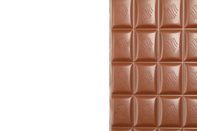 Tasty chocolate bar isolated on blank background