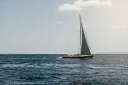 Sailboat in the meddle of the sea