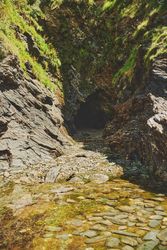 Cave entrance on a sunny day