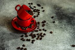 Coffee concept with beans and spices
