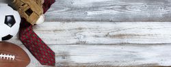 Father’s day gifts on rustic wooden background for the season