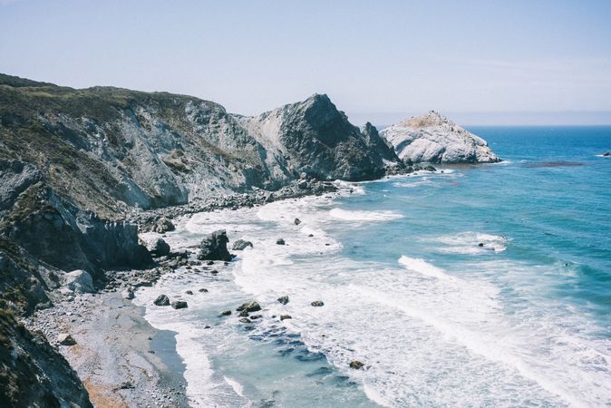 Rocky shore in California