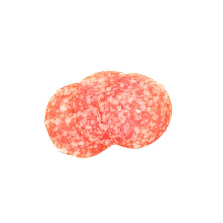 Slices of salami, top view
