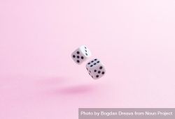 Dice over pink background bYgEG5