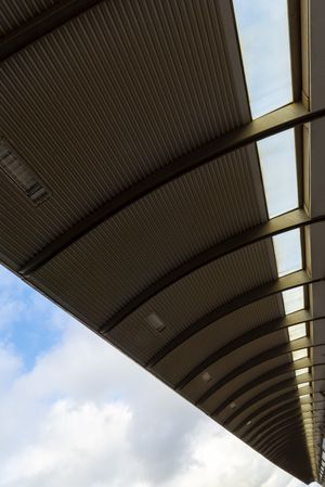 Roof of a train station platform