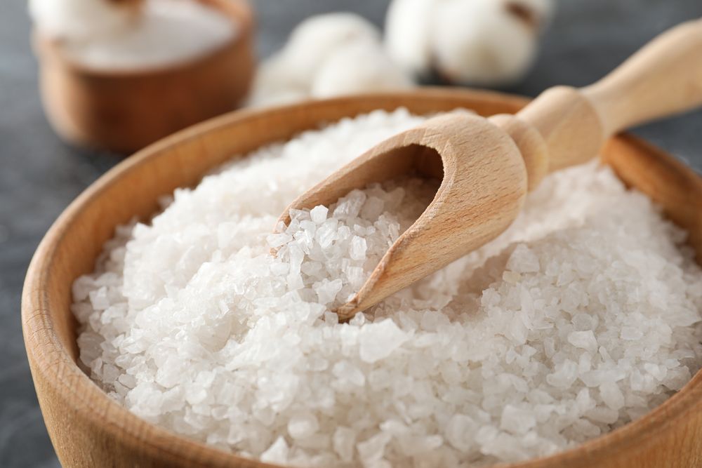 Sea salt, concept of relax, spa and self care