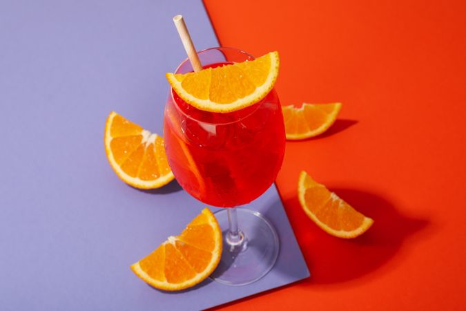 Glass of Italian Spritz, delicious summer cocktail