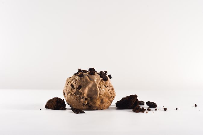 Scoop of chocolate brownie ice cream