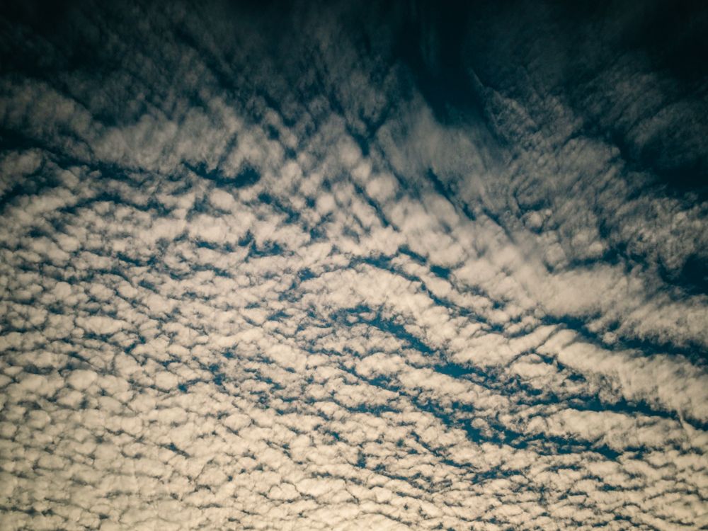 Picturesque cloudy sky at sundown