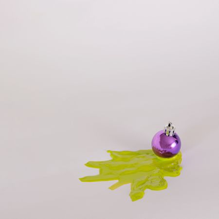 Purple Christmas decoration with green abstract tree