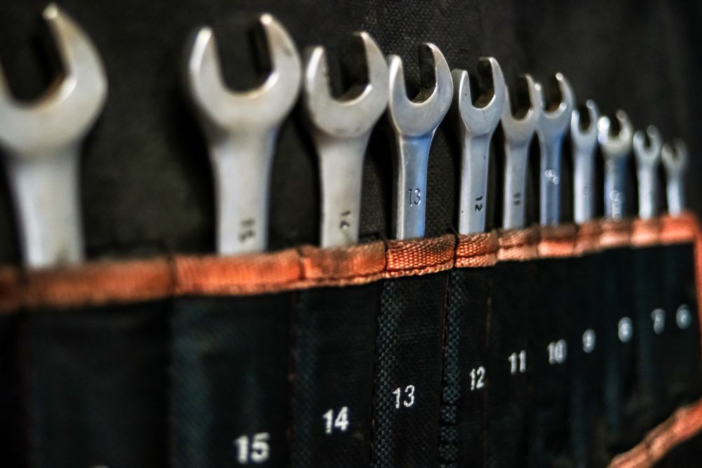 Garage. Car repair. Tools.