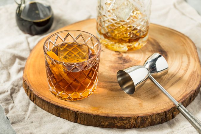 Boozy Cold Maple Syrup Old Fashioned Cocktail
