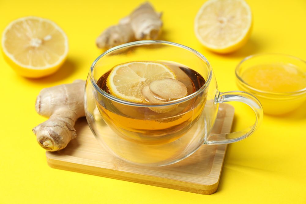 Cold treatment, healthcare concept - tea with ginger