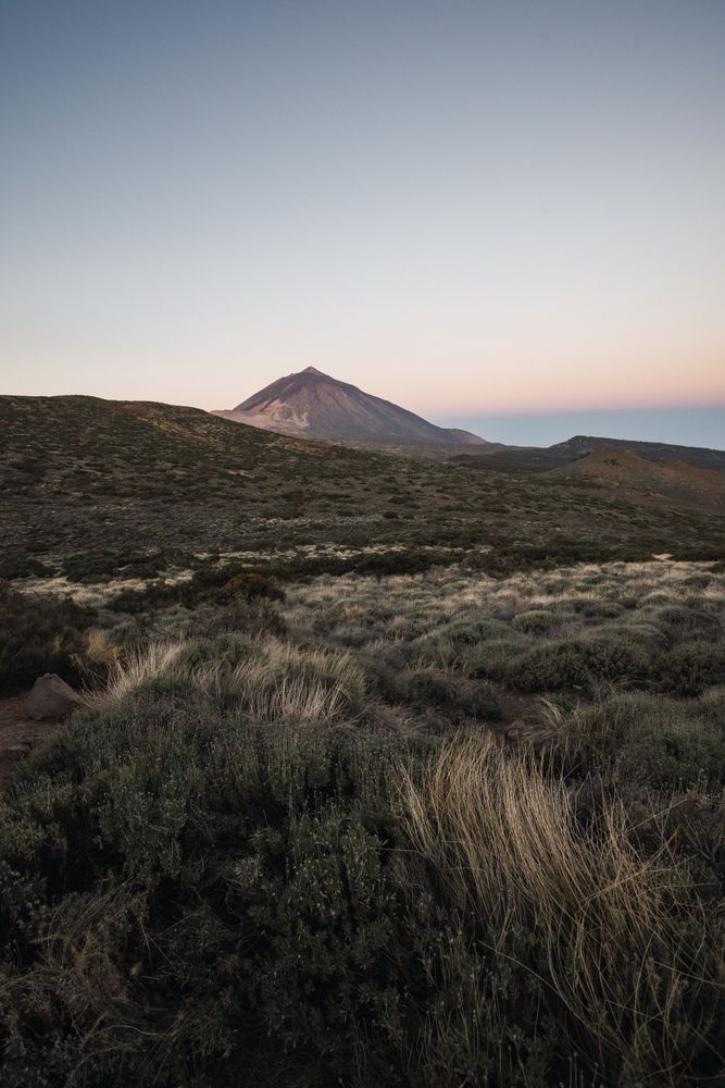 Mountain peak in desert valley