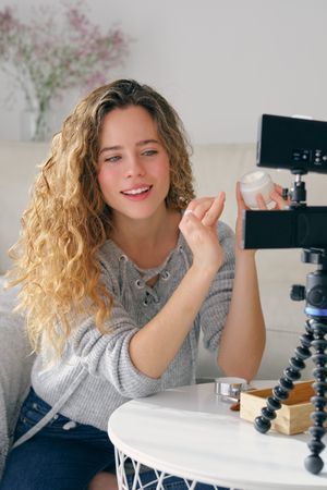 Vlogger talking about new anti aging cream