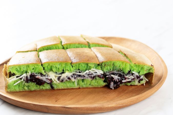 Terang Bulan Pandan, Green Martabak Thai Pancake with Cheese and Chocolate Filling