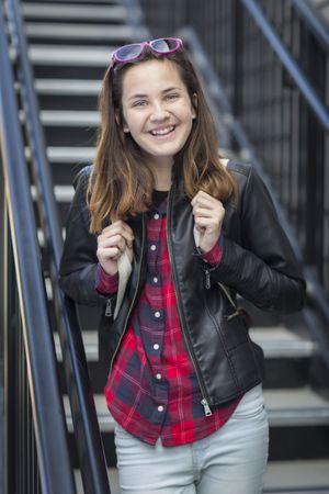 Portrait of Young Female Student With Backpack
