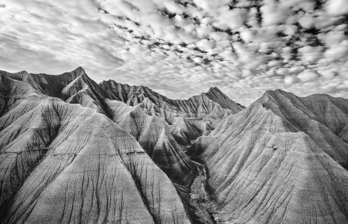 Rock mountains desert hills and blue sky