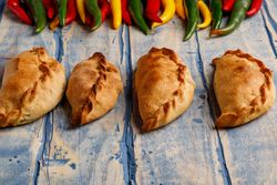 Set of patties near chili peppers