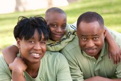 Portrait of Black Happy Family in the Park